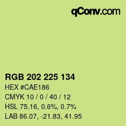 Color code: RGB 202 225 134 | qconv.com