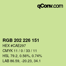 Color code: RGB 202 226 151 | qconv.com