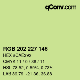 Color code: RGB 202 227 146 | qconv.com
