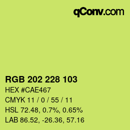 Color code: RGB 202 228 103 | qconv.com