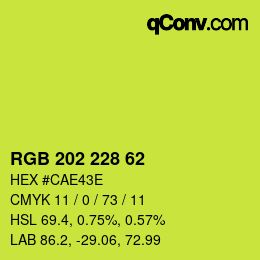 Color code: RGB 202 228 62 | qconv.com