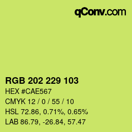 颜色代码: RGB 202 229 103 | qconv.com