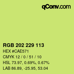 Color code: RGB 202 229 113 | qconv.com
