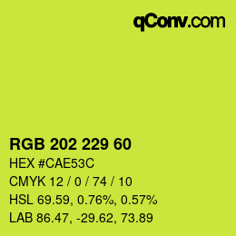颜色代码: RGB 202 229 60 | qconv.com