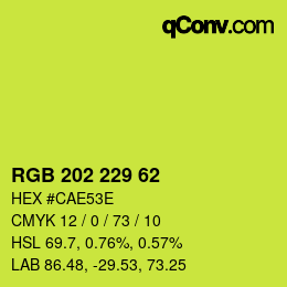カラーコード: RGB 202 229 62 | qconv.com