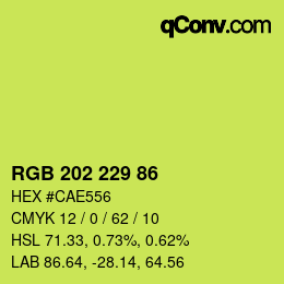Color code: RGB 202 229 86 | qconv.com