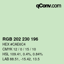Farbcode: RGB 202 230 196 | qconv.com