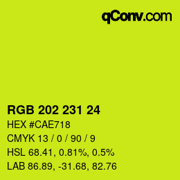 カラーコード: RGB 202 231 24 | qconv.com