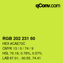 颜色代码: RGB 202 231 60 | qconv.com