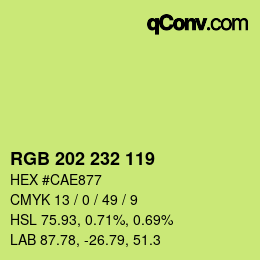 カラーコード: RGB 202 232 119 | qconv.com