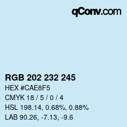 カラーコード: RGB 202 232 245 | qconv.com