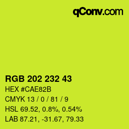 カラーコード: RGB 202 232 43 | qconv.com