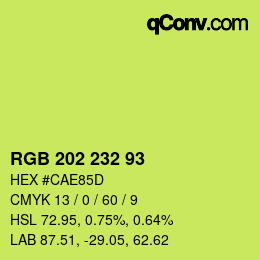 Farbcode: RGB 202 232 93 | qconv.com