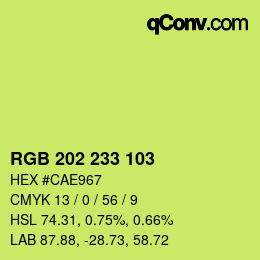 Color code: RGB 202 233 103 | qconv.com