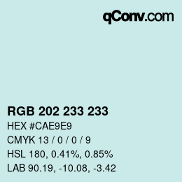 Farbcode: RGB 202 233 233 | qconv.com