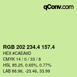 カラーコード: RGB 202 234.4 157.4 | qconv.com