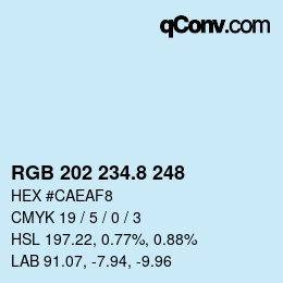 Color code: RGB 202 234.8 248 | qconv.com
