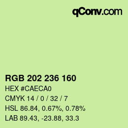 Color code: RGB 202 236 160 | qconv.com