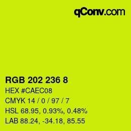 Color code: RGB 202 236 8 | qconv.com