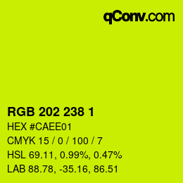 カラーコード: RGB 202 238 1 | qconv.com
