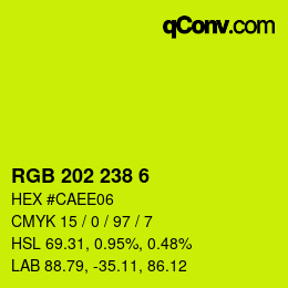 Color code: RGB 202 238 6 | qconv.com