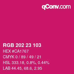 Color code: RGB 202 23 103 | qconv.com