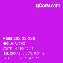 Color code: RGB 202 23 236 | qconv.com