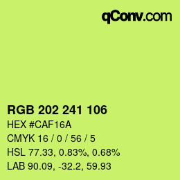 Color code: RGB 202 241 106 | qconv.com