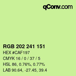 Color code: RGB 202 241 151 | qconv.com