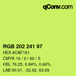 Color code: RGB 202 241 97 | qconv.com