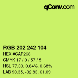カラーコード: RGB 202 242 104 | qconv.com