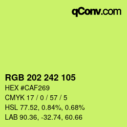 颜色代码: RGB 202 242 105 | qconv.com