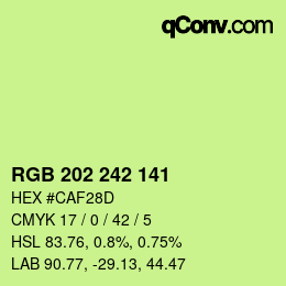 Color code: RGB 202 242 141 | qconv.com