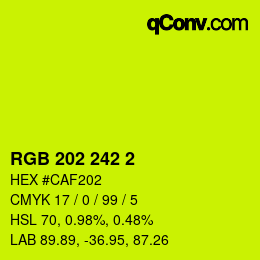カラーコード: RGB 202 242 2 | qconv.com
