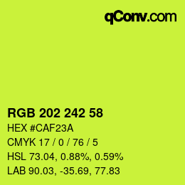 カラーコード: RGB 202 242 58 | qconv.com