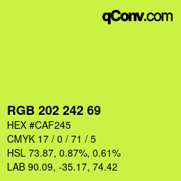 カラーコード: RGB 202 242 69 | qconv.com