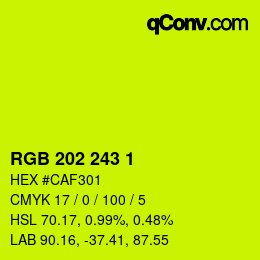 カラーコード: RGB 202 243 1 | qconv.com