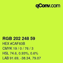 Color code: RGB 202 248 59 | qconv.com