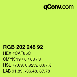 Color code: RGB 202 248 92 | qconv.com