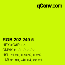 カラーコード: RGB 202 249 5 | qconv.com