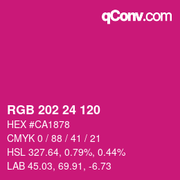 カラーコード: RGB 202 24 120 | qconv.com
