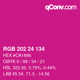 颜色代码: RGB 202 24 134 | qconv.com