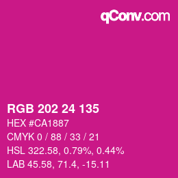 カラーコード: RGB 202 24 135 | qconv.com