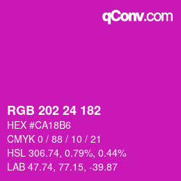 颜色代码: RGB 202 24 182 | qconv.com