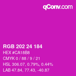 颜色代码: RGB 202 24 184 | qconv.com