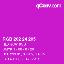 Color code: RGB 202 24 205 | qconv.com