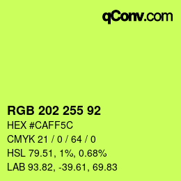 颜色代码: RGB 202 255 92 | qconv.com