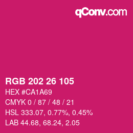 Color code: RGB 202 26 105 | qconv.com