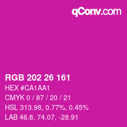 Color code: RGB 202 26 161 | qconv.com