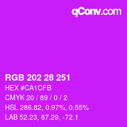 カラーコード: RGB 202 28 251 | qconv.com
